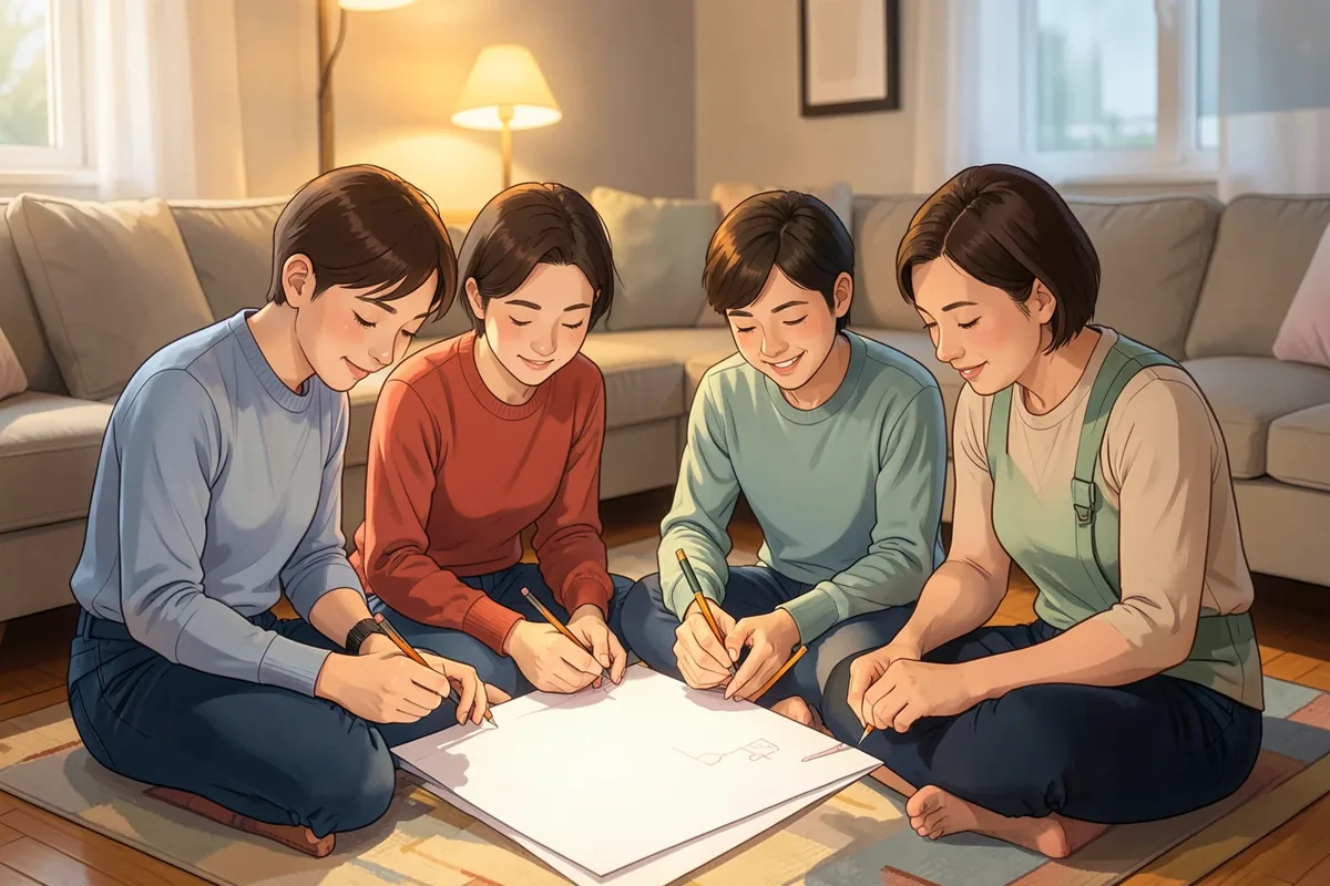 Kế hoạch ứng phó thiên tai của gia đình trên một trang giấy: mẫu điền sẵn